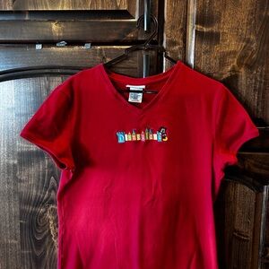 Disney Red Short Sleeve Tee with Vibrant Graphic
